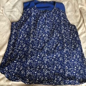 Blue floral tank blouse